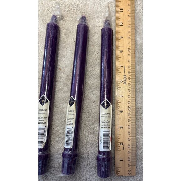Eggplant Purple Formal Candles Taper 10" By Lancaster Colony Candle USA - Picture 6 of 7